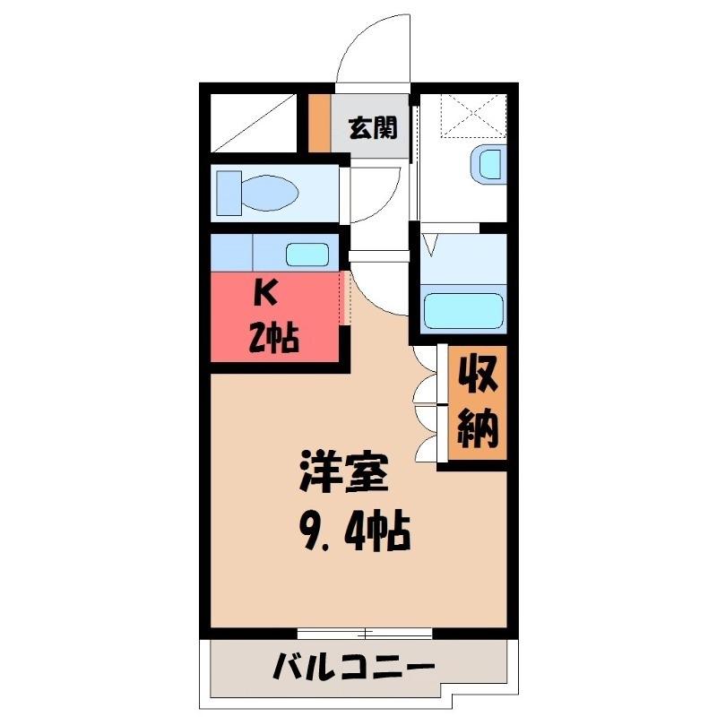 グリルスI(1K/2階)の間取り写真