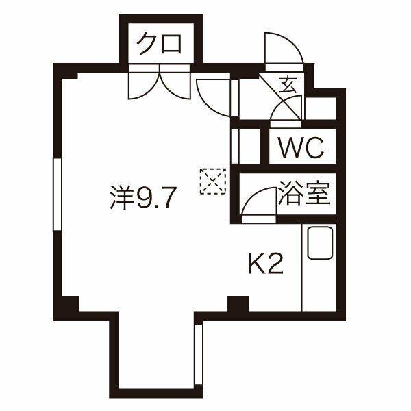 札幌アルタビル(ワンルーム/2階)の間取り写真