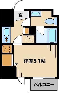 ライブコート草加(1K/4階)の間取り写真