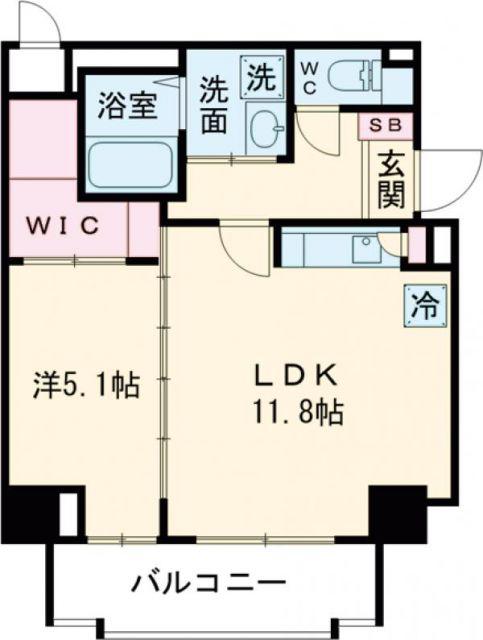 アトリエール堺新町(1LDK/8階)の間取り写真