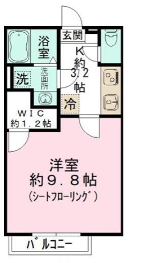 ボナリベール(1K/1階)の間取り写真