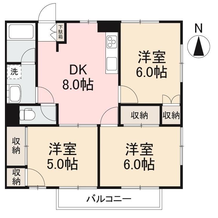 グリーンハイツサコ(3DK/1階)の間取り写真