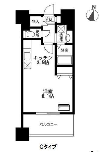 スタービレ海老名(ワンルーム/11階)の間取り写真
