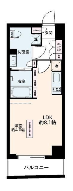 デュオステージ中野(1LDK/2階)の間取り写真