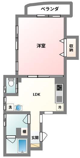ルミエール泉崎(1LDK/3階)の間取り写真