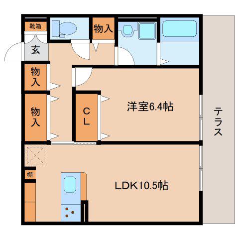 HEIMMAISON中田本町A(1LDK/1階)の間取り写真