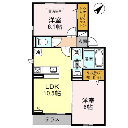 フェリオ(2LDK/1階)の間取り写真
