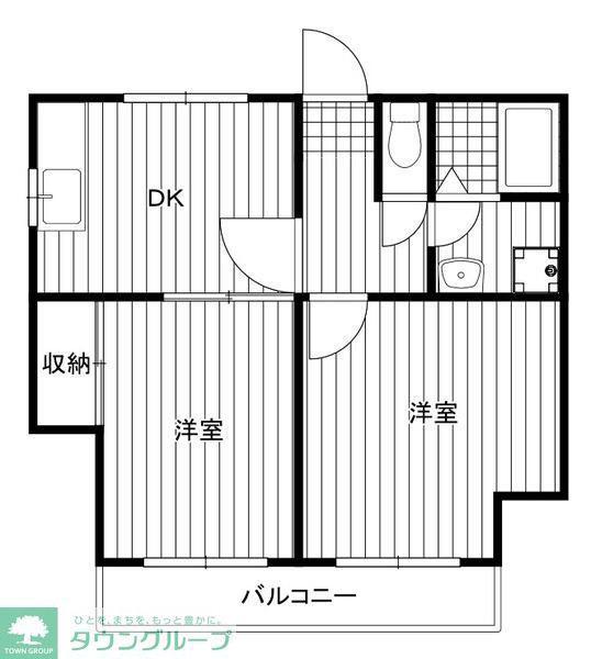 リステルマンション鴻巣(2DK/3階)の間取り写真