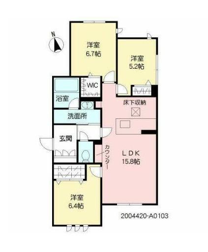 ベレオ南春日町(3LDK/2階)の間取り写真