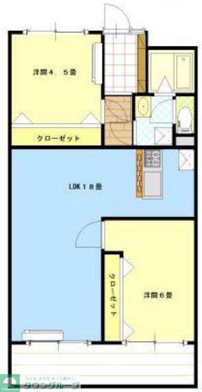 大宮植竹南(2LDK/2階)の間取り写真