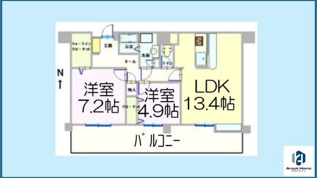 サムティレジデンス東山公園(2LDK/4階)の間取り写真