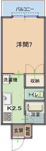 トーマス前島II(1K/3階)の間取り写真