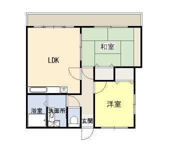 レイクサイド大坪(2LDK/2階)の間取り写真