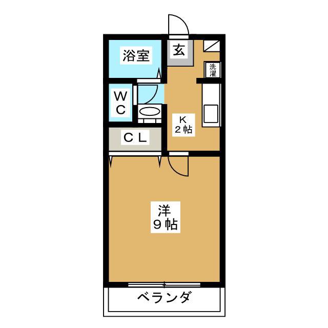 ミナール(1K/1階)の間取り写真