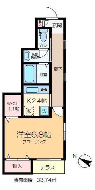 向島HOUSE(1K/1階)の間取り写真