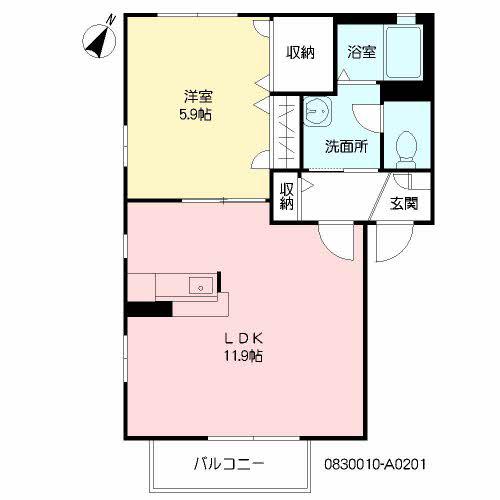 シャーメゾン筒井(1LDK/2階)の間取り写真