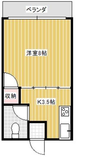 国吉アパート(1K/3階)の間取り写真