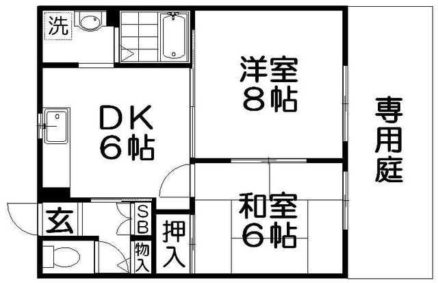 サニ-ハイツ(2DK/2階)の間取り写真