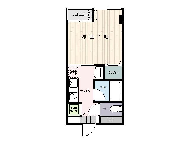 増尾マンション(1K/4階)の間取り写真