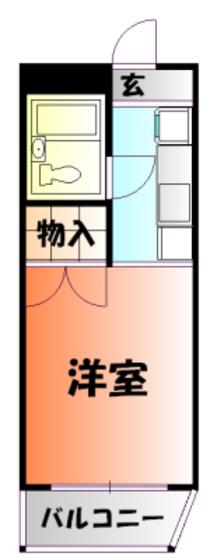 創和ハイツ(ワンルーム/3階)の間取り写真