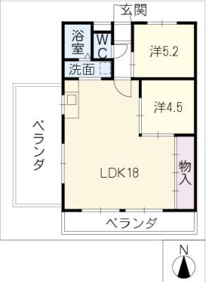 伊藤第2ビル(2LDK/5階)の間取り写真