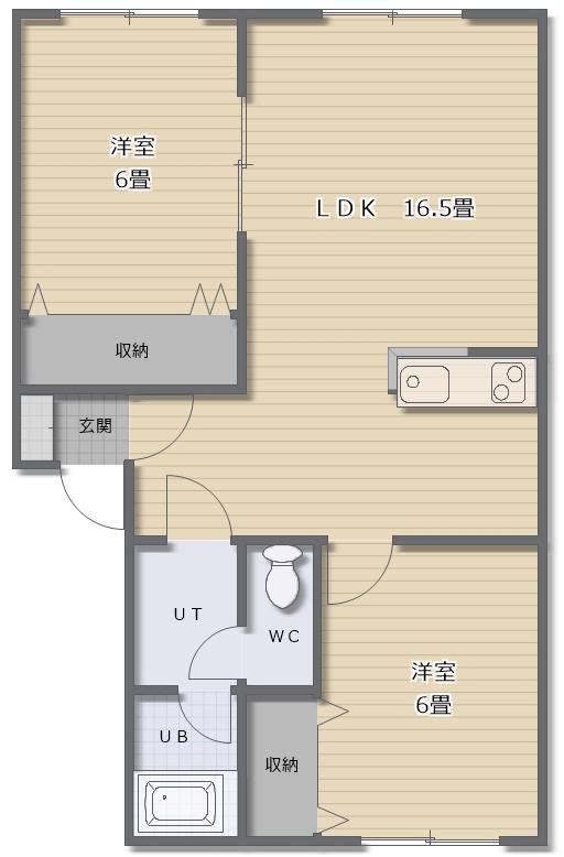 レストはまなす中野通(2LDK/2階)の間取り写真