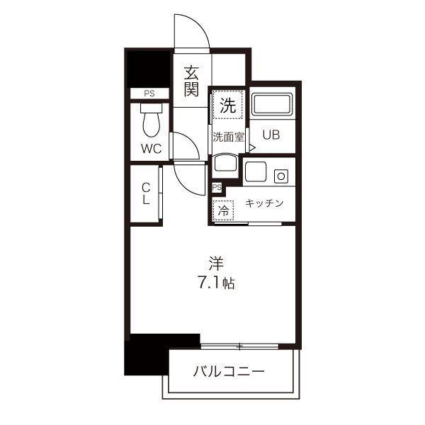 DELCCS SHINAGAWA(1K/4階)の間取り写真