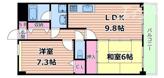 ドリーム大桐(2LDK/1階)の間取り写真