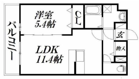 SJT HAMAKITA(1LDK/2階)の間取り写真