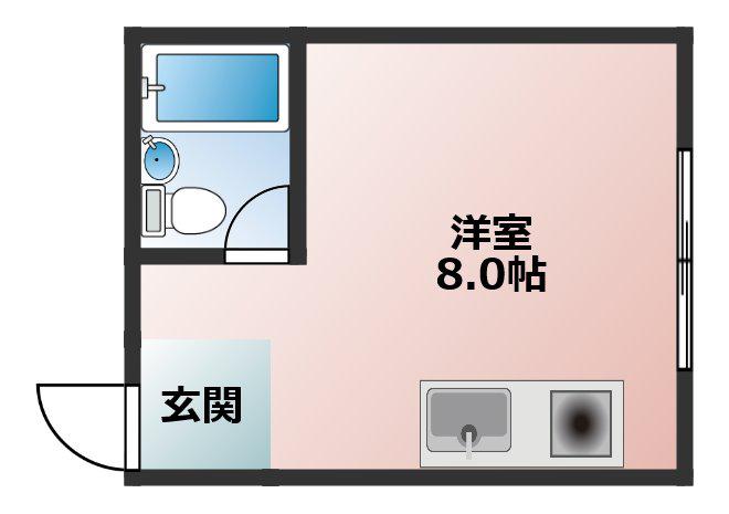 ロイヤルマンション(ワンルーム/4階)の間取り写真