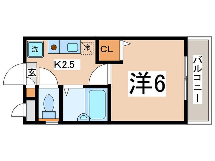 イーストヒル石切(1K/2階)の間取り写真