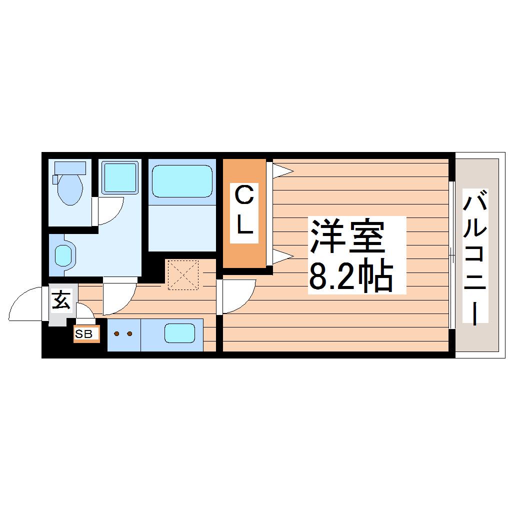 アリュール通町(1K/3階)の間取り写真