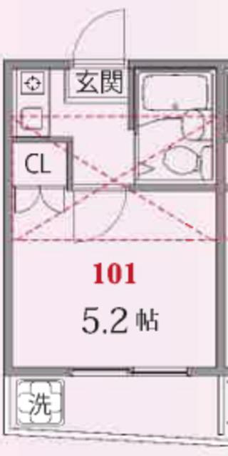 アイルイン上北沢(1K/1階)の間取り写真