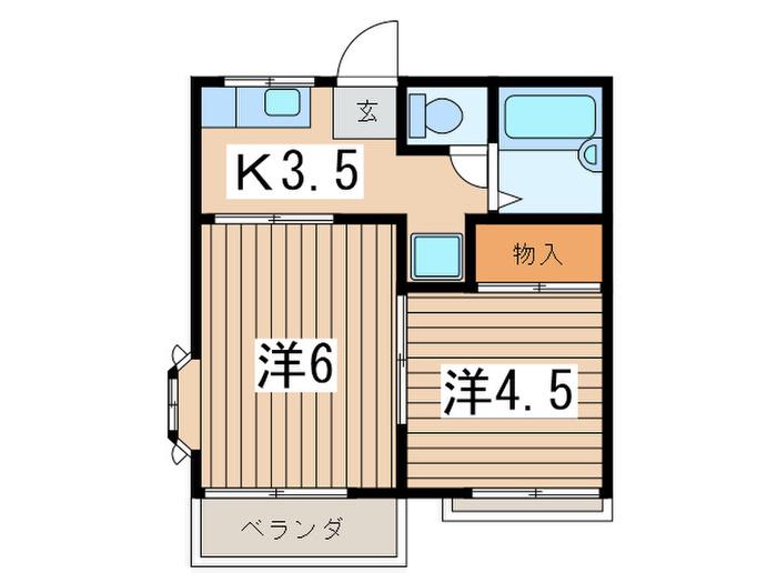 ファミーユ志村(2K/2階)の間取り写真