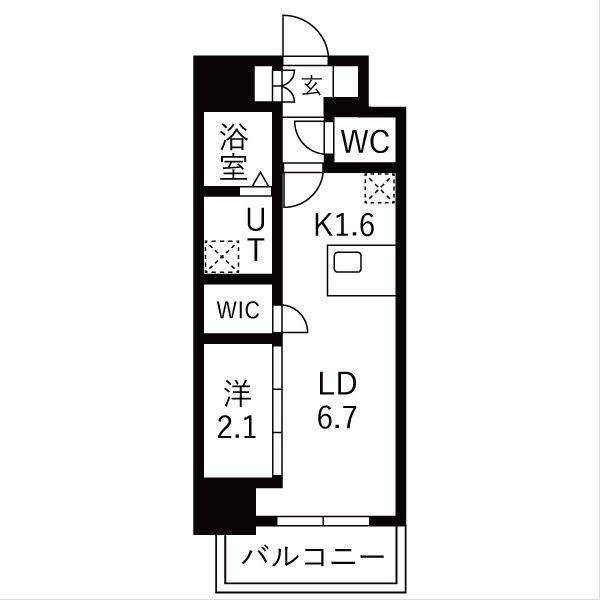 LIVEFLAT千種ウエスト(1LDK/4階)の間取り写真