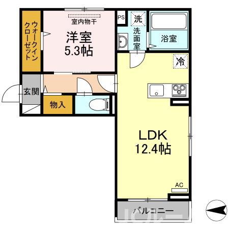 プレミアステイツ K(1LDK/3階)の間取り写真
