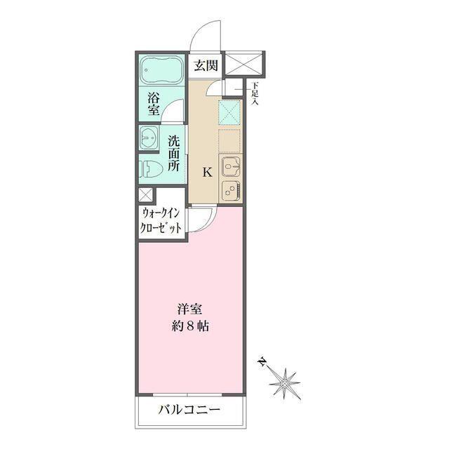 ベルフェリーク西小山(1K/3階)の間取り写真