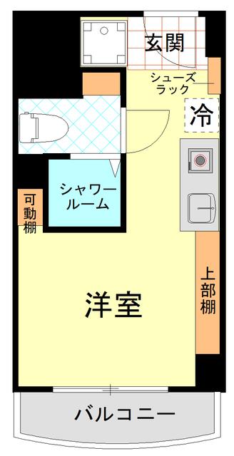 ユニハイツ勝どき(ワンルーム/5階)の間取り写真