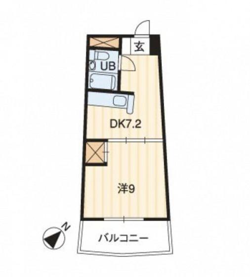 エクセルメゾン岡山(1DK/3階)の間取り写真