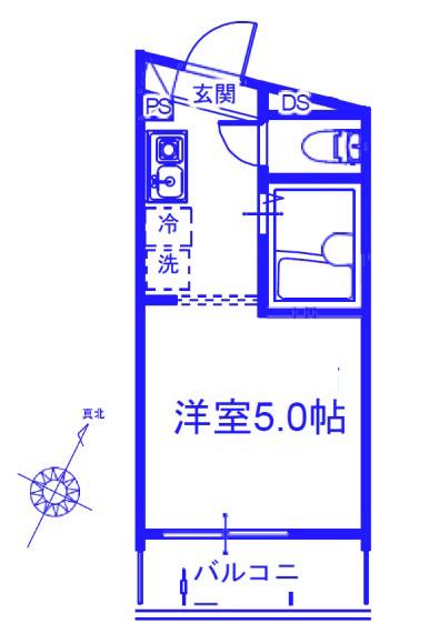 メルディア与野本町IIA(ワンルーム/3階)の間取り写真