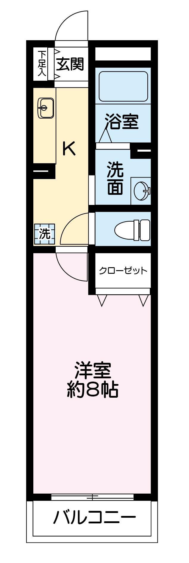 サンフラワ―北原(1K/1階)の間取り写真