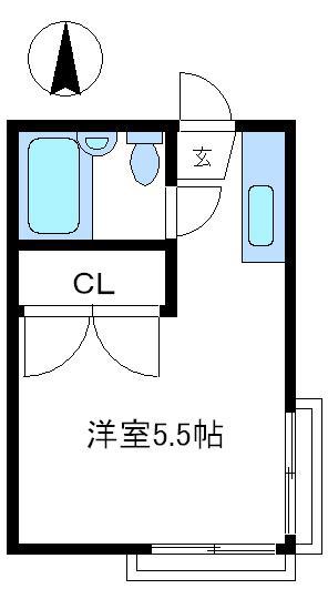 カオパレスNO.1(ワンルーム/2階)の間取り写真