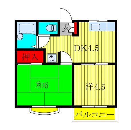 レピュートM(2K/1階)の間取り写真