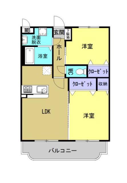 CORPO-YUKI(2LDK/1階)の間取り写真