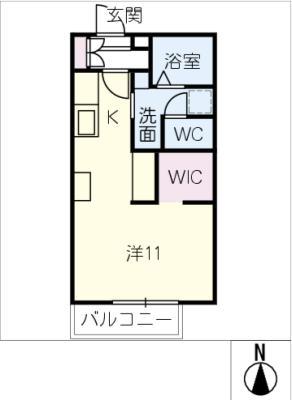 ソフィアコート西沢(ワンルーム/2階)の間取り写真