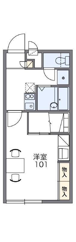 レオパレスリュイソー(1K/2階)の間取り写真