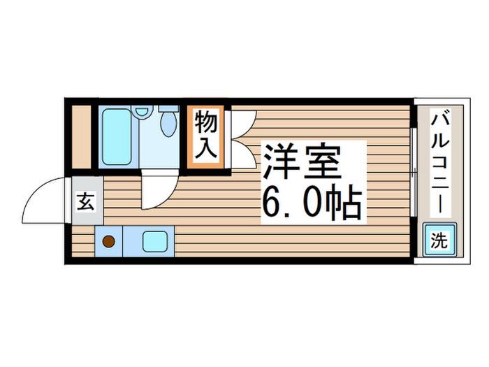 スカイハイツ(ワンルーム/1階)の間取り写真