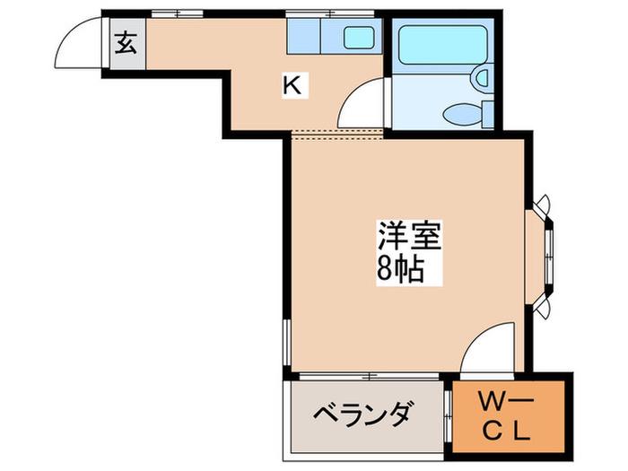 みつ葉コーポ(1K/2階)の間取り写真