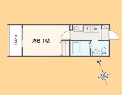 MELLAS志木(1K/3階)の間取り写真