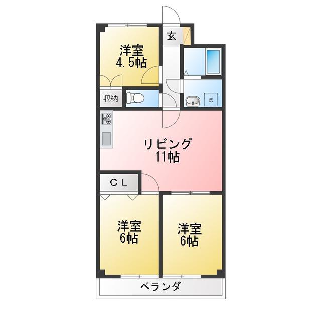 フォレストヴァレー東戸塚(3LDK/2階)の間取り写真